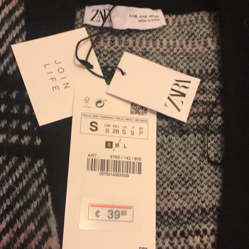 NWT Zara beautiful soft plaid sweater small - Picture 3 of 6